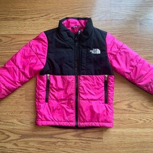 The North Face Fuchsia and Black Puffer Jacket